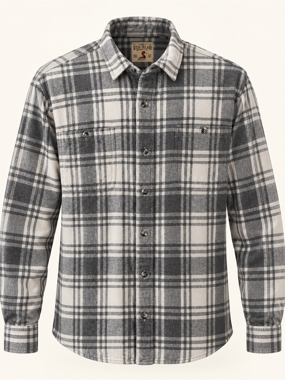 RedHead Brand Co Men’s XL Gray Plaid Lightweight Cotton Flannel Shirt
